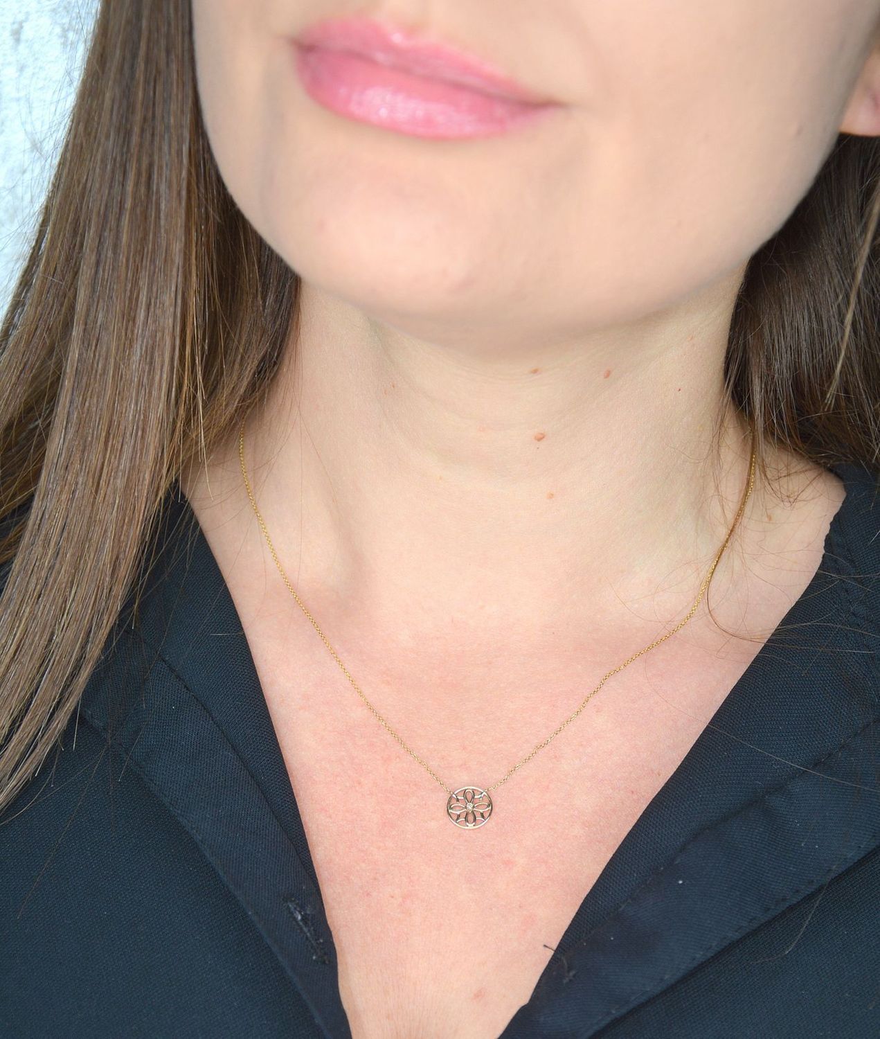 Złoty naszyjnik 'ażurowe kółko z brylantem' 0660073516v.jpg